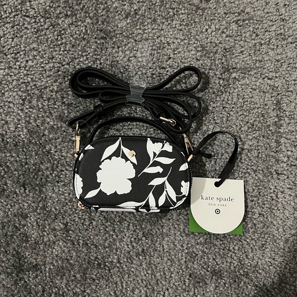 Kate Spade x Target Black and White Crossbody Bag with Floral Design